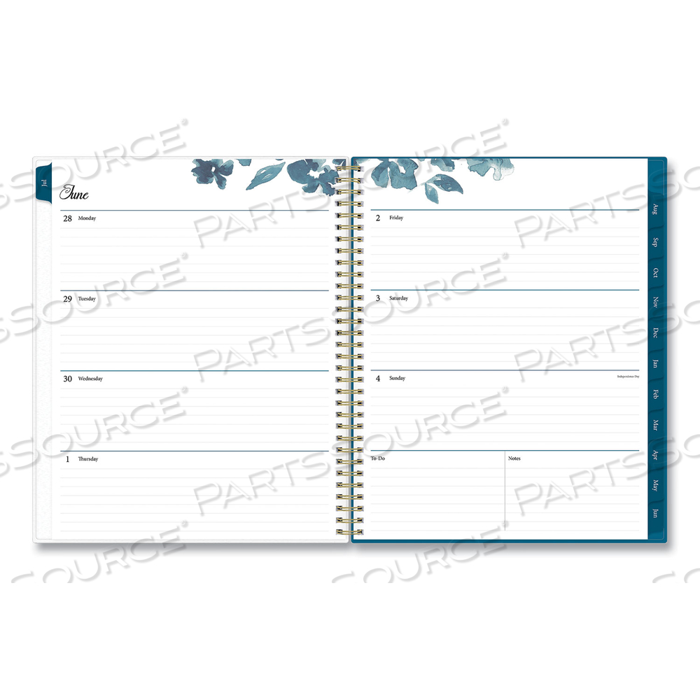 BAKAH BLUE ACADEMIC YEAR WEEKLY/MONTHLY PLANNER, FLORAL ARTWORK, 11 X 8.5, BLUE/WHITE COVER, 12-MONTH (JULY-JUNE): 2022-2023 by Blue Sky