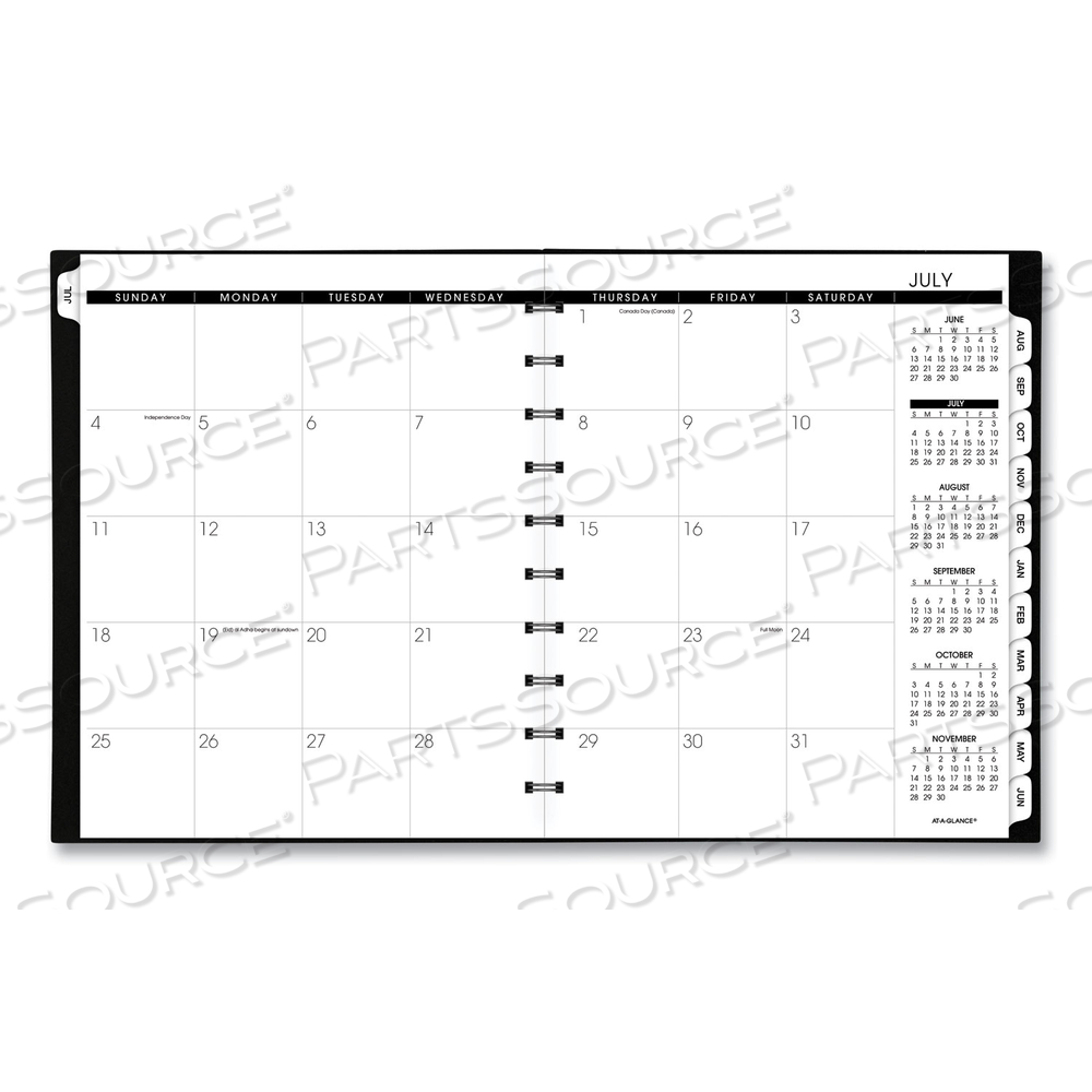 MOVE-A-PAGE ACADEMIC WEEKLY/MONTHLY PLANNERS, 11 X 9, BLACK COVER, 12-MONTH (JULY TO JUNE): 2022 TO 2023 by At-A-Glance