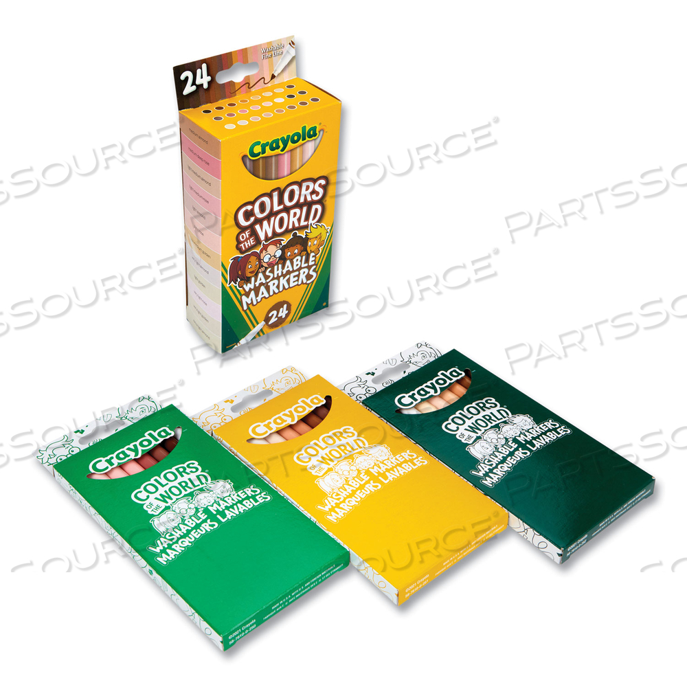COLORS OF THE WORLD WASHABLE MARKERS, FINE BULLET TIP, ASSORTED COLORS by Crayola