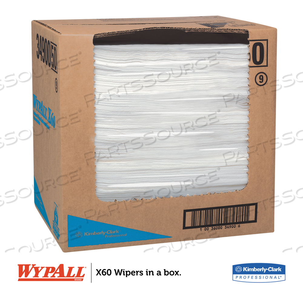GENERAL CLEAN X60 CLOTHS, FLAT SHEET, 12.5 X 16.8, WHITE by WypAll