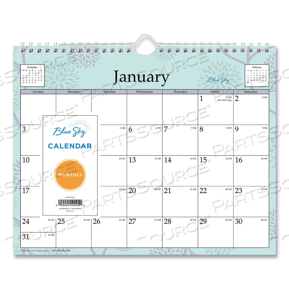 RUE DU FLORE WALL CALENDAR, RUE DU FLORE ARTWORK, 11 X 8.75, WHITE/JADE/LAVENDER SHEETS, 12-MONTH (JAN TO DEC): 2023 by Blue Sky