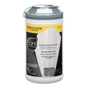 DISINFECTING MULTI-SURFACE WIPES, 7.5 X 5.38, 200/CANISTER by Sani Professional DISINFECTING MULTI-SURFACE WIPES, 7.5 X 5.38, 200/CANISTER by Sani Professional