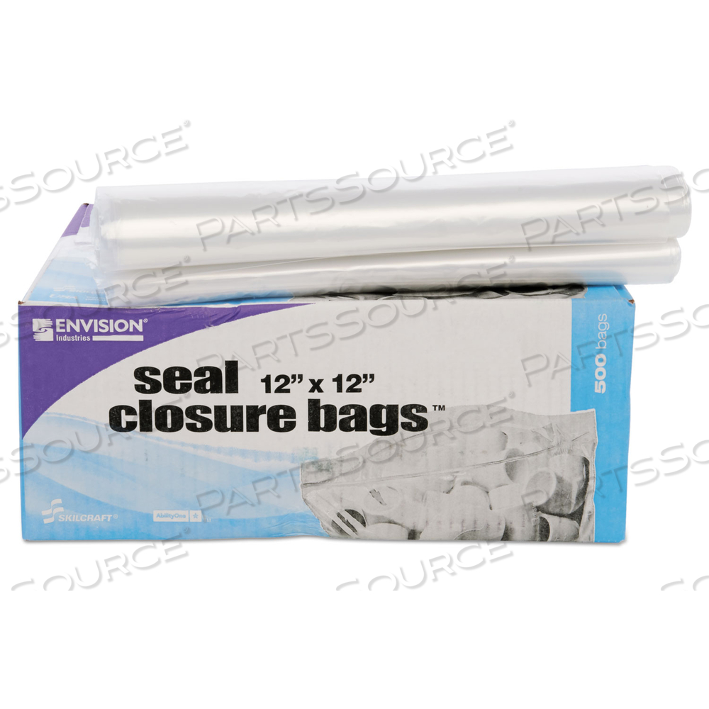 SEAL CLOSURE BAGS, 2 MIL, 12" X 12", CLEAR by Envision