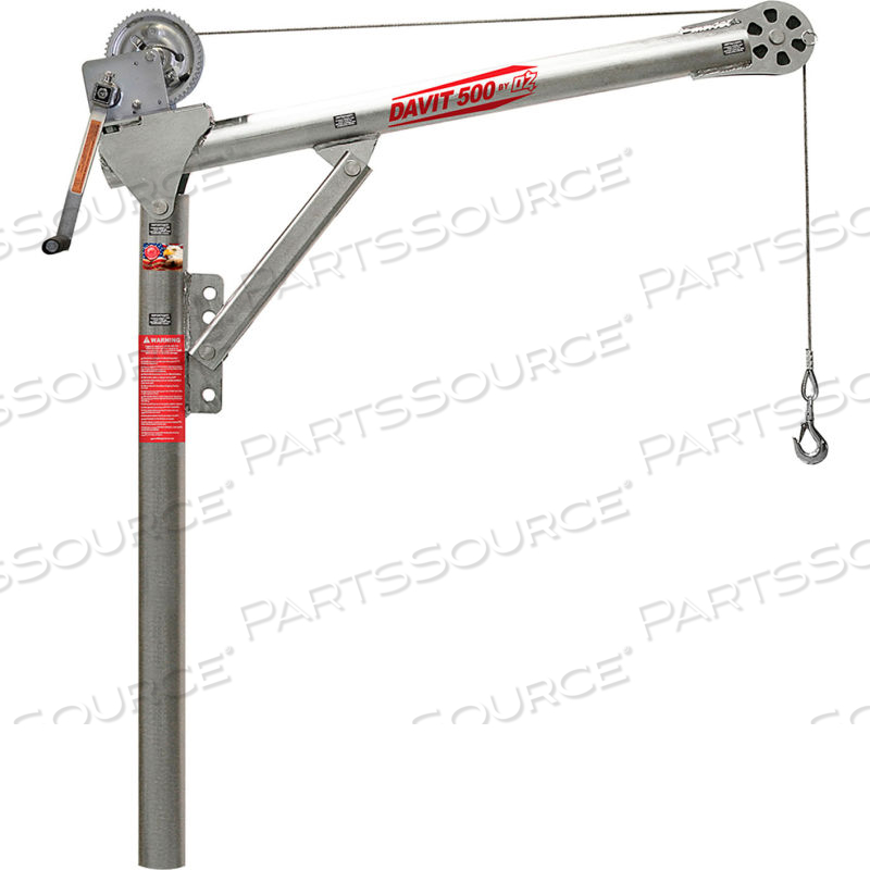 STEEL DAVIT CRANE, 500 LB. CAPACIT YW/ MANUAL WINCH WITH BRAKE by Oz Lifting Products STEEL DAVIT CRANE, 500 LB. CAPACIT YW/ MANUAL WINCH WITH BRAKE by Oz Lifting Products