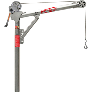STEEL DAVIT CRANE, 500 LB. CAPACIT YW/ MANUAL WINCH WITH BRAKE by Oz Lifting Products