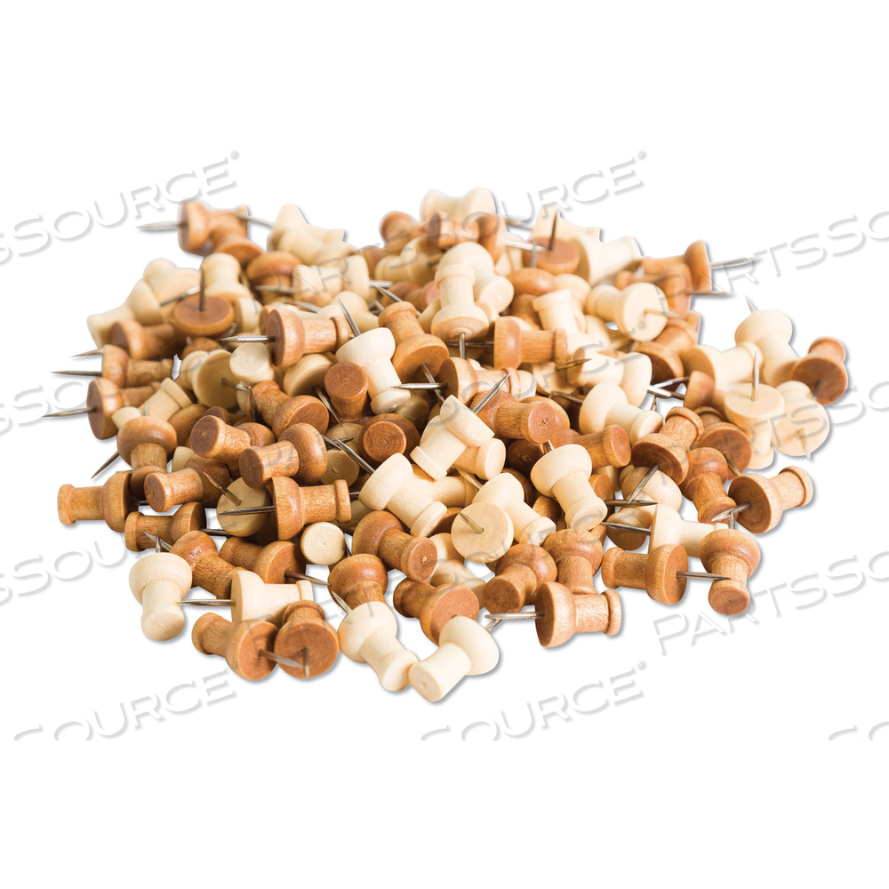 FASHION PUSH PINS, WOOD, ASSORTED, 0.38" by U Brands
