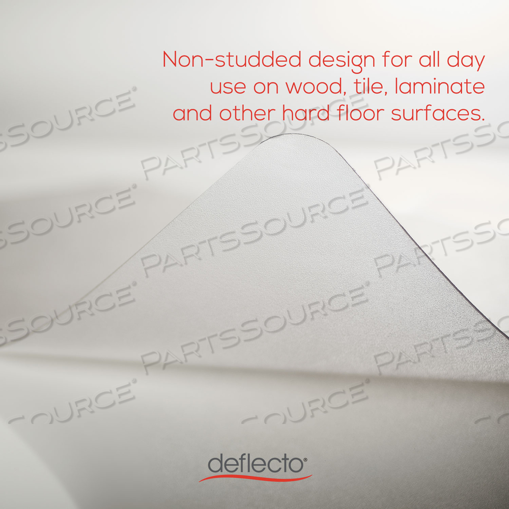 ECONOMAT ALL DAY USE CHAIR MAT FOR HARD FLOORS, 45 X 53, WIDE LIPPED, CLEAR by Deflecto