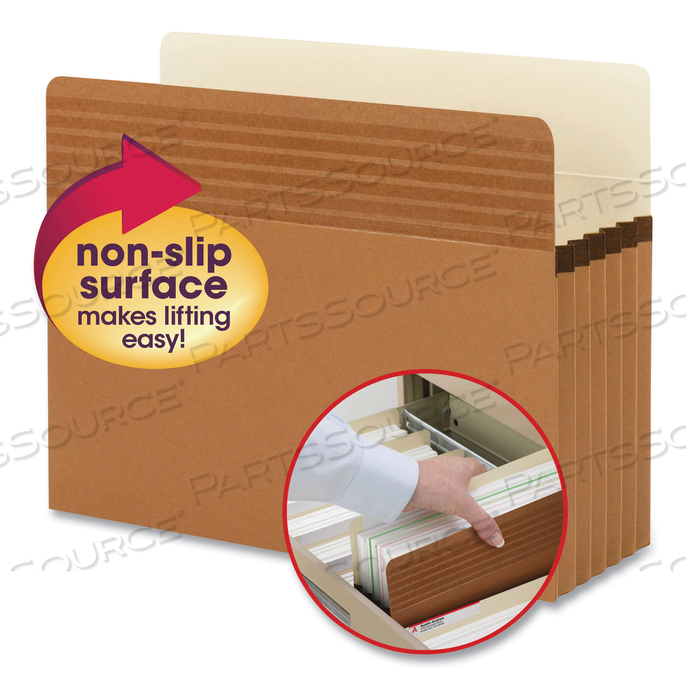 EASY GRIP POCKETS, 5.25" EXPANSION, LETTER SIZE, REDROPE by Smead