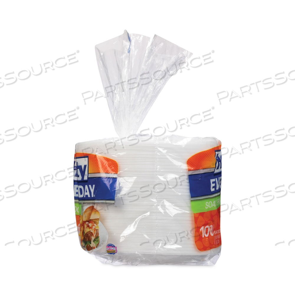 SOAK PROOF TABLEWARE, FOAM PLATES, 8.88" DIA, WHITE by Hefty
