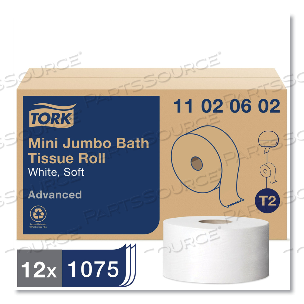 ADVANCED JUMBO BATH TISSUE, SEPTIC SAFE, 2-PLY, WHITE, 3.48" X 751 FT/CARTON by Tork ADVANCED JUMBO BATH TISSUE, SEPTIC SAFE, 2-PLY, WHITE, 3.48" X 751 FT/CARTON by Tork