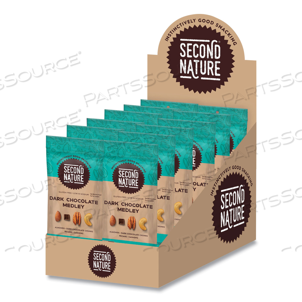 DELUXE MIXED NUT MEDLEY, DARK CHOCOLATE , 1.75 OZ BAG by Second Nature