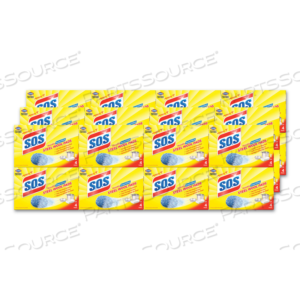 STEEL WOOL SOAP PAD, STEEL by S.O.S