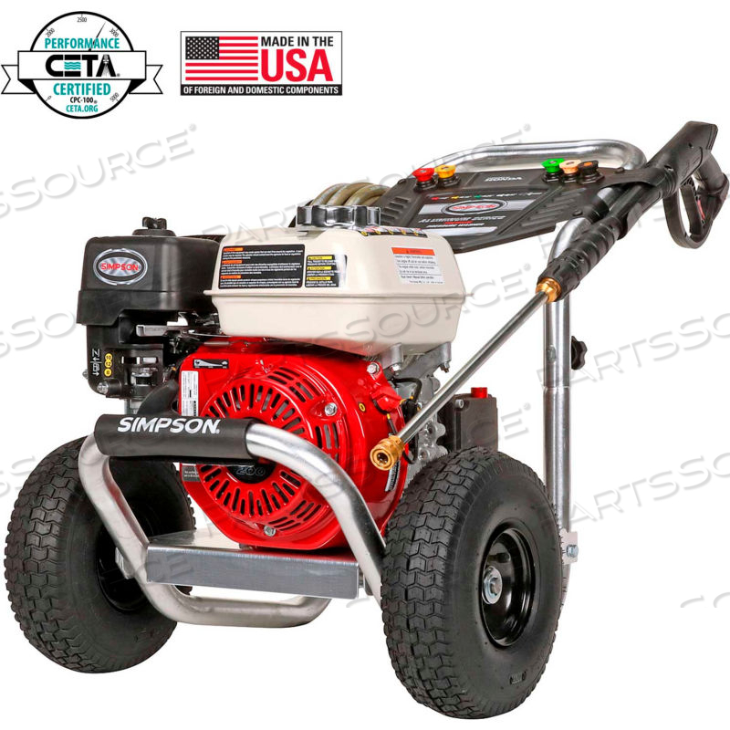 SIMPSON ALUMINUM 3600PSI 196CC 2.5GPM GAS PRESSURE WASHER W/ HONDA GX200 ENGINE AAA PUMP by FNA Group Inc.