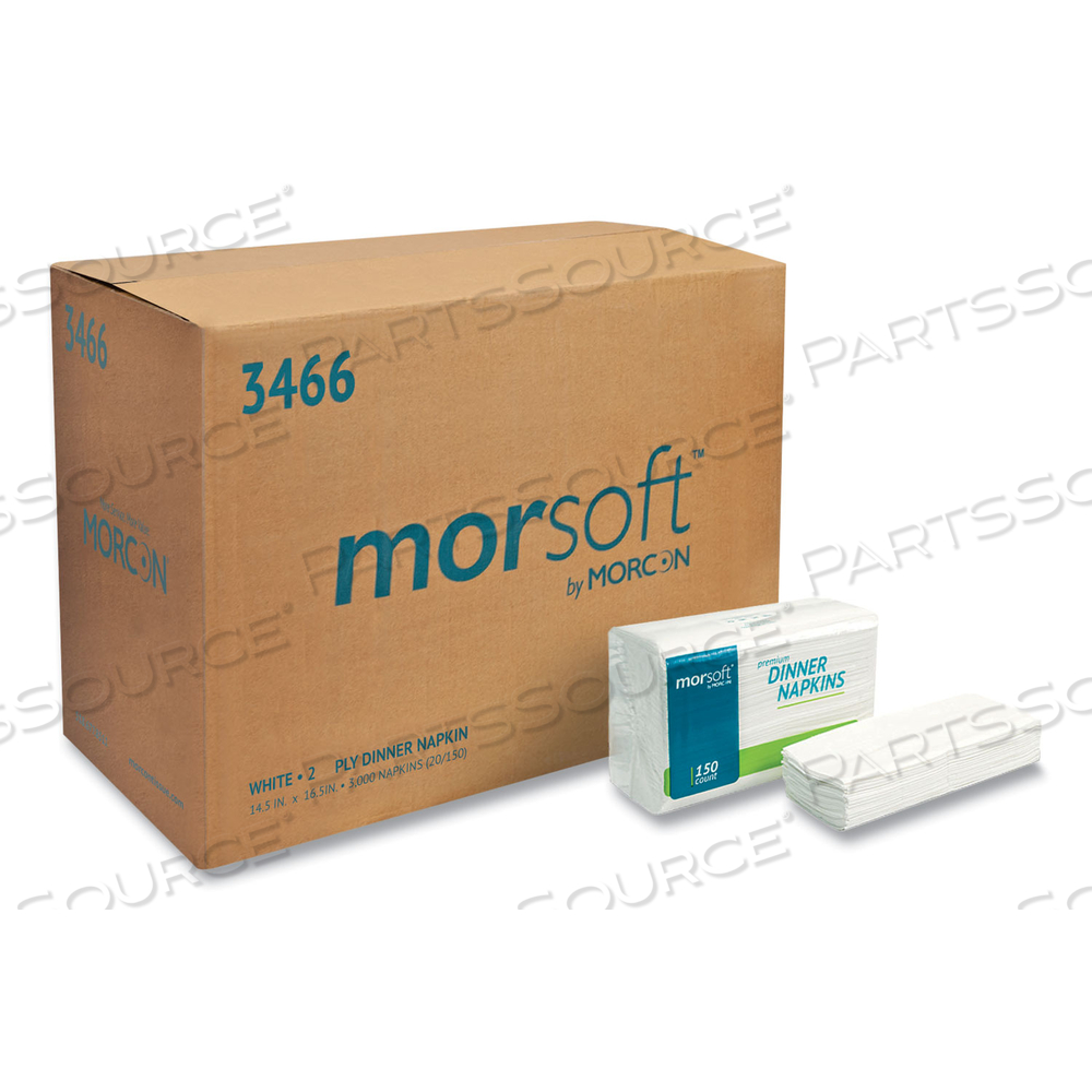 MORSOFT DINNER NAPKINS, 2-PLY, 14.5 X 16.5, WHITE MORSOFT DINNER NAPKINS, 2-PLY, 14.5 X 16.5, WHITE
