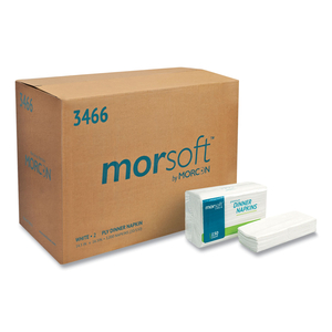 MORSOFT DINNER NAPKINS, 2-PLY, 14.5 X 16.5, WHITE by Morcon Tissue MORSOFT DINNER NAPKINS, 2-PLY, 14.5 X 16.5, WHITE by Morcon Tissue