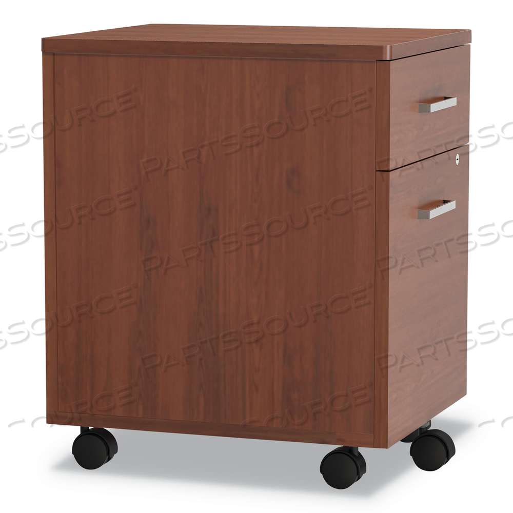 TRENTO LINE MOBILE PEDESTAL FILE, LEFT OR RIGHT, 2-DRAWERS: BOX/FILE, LEGAL/LETTER, CHERRY, 16.5" X 19.75" X 23.63" by Linea Italia Inc