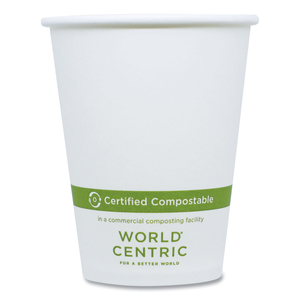PAPER HOT CUPS, 8 OZ, WHITE, 1,000/CARTON by World Centric