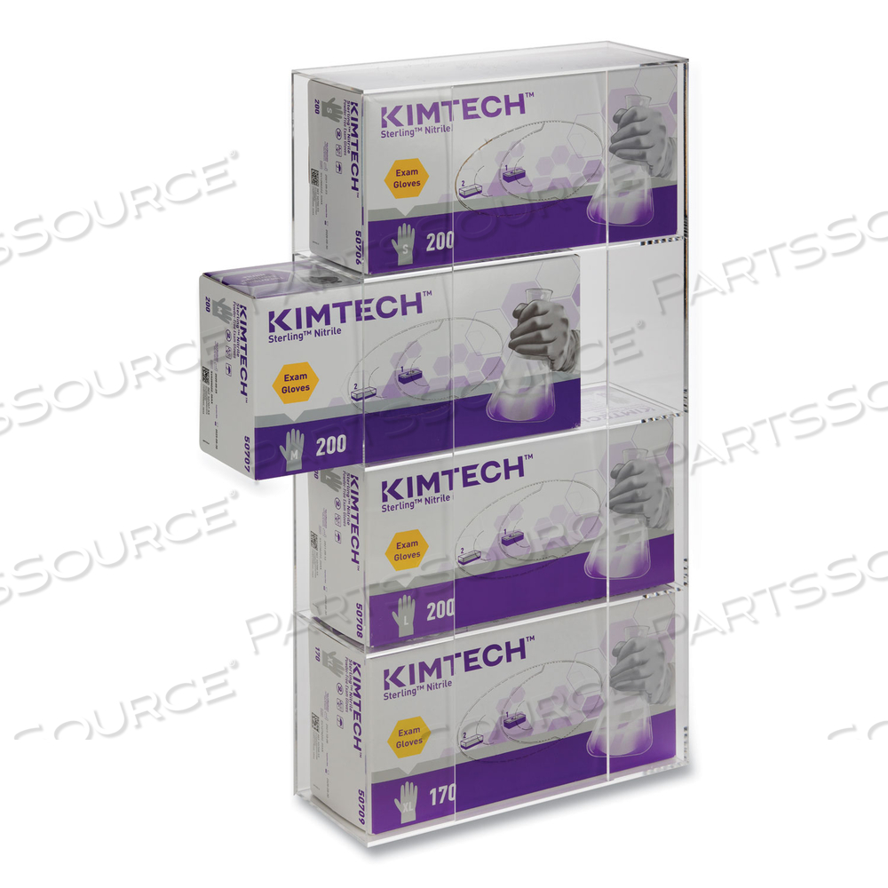 QUAD GLOVE DISPENSER, 10.5 X 4 X 21.25, CLEAR by Kantek
