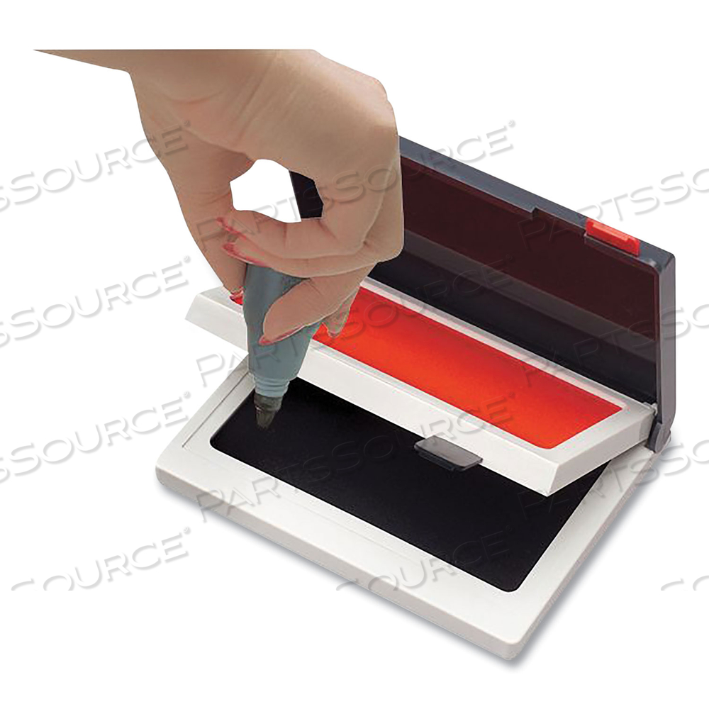 2000 PLUS TWO-COLOR FELT STAMP PAD CASE, 4" X 2", BLACK/RED by Cosco