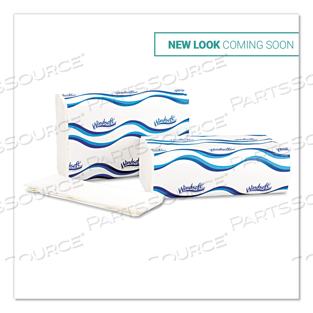 MULTIFOLD PAPER TOWELS, 1-PLY, WHITE, 9.25 X 9.5 by Windsoft MULTIFOLD PAPER TOWELS, 1-PLY, WHITE, 9.25 X 9.5 by Windsoft