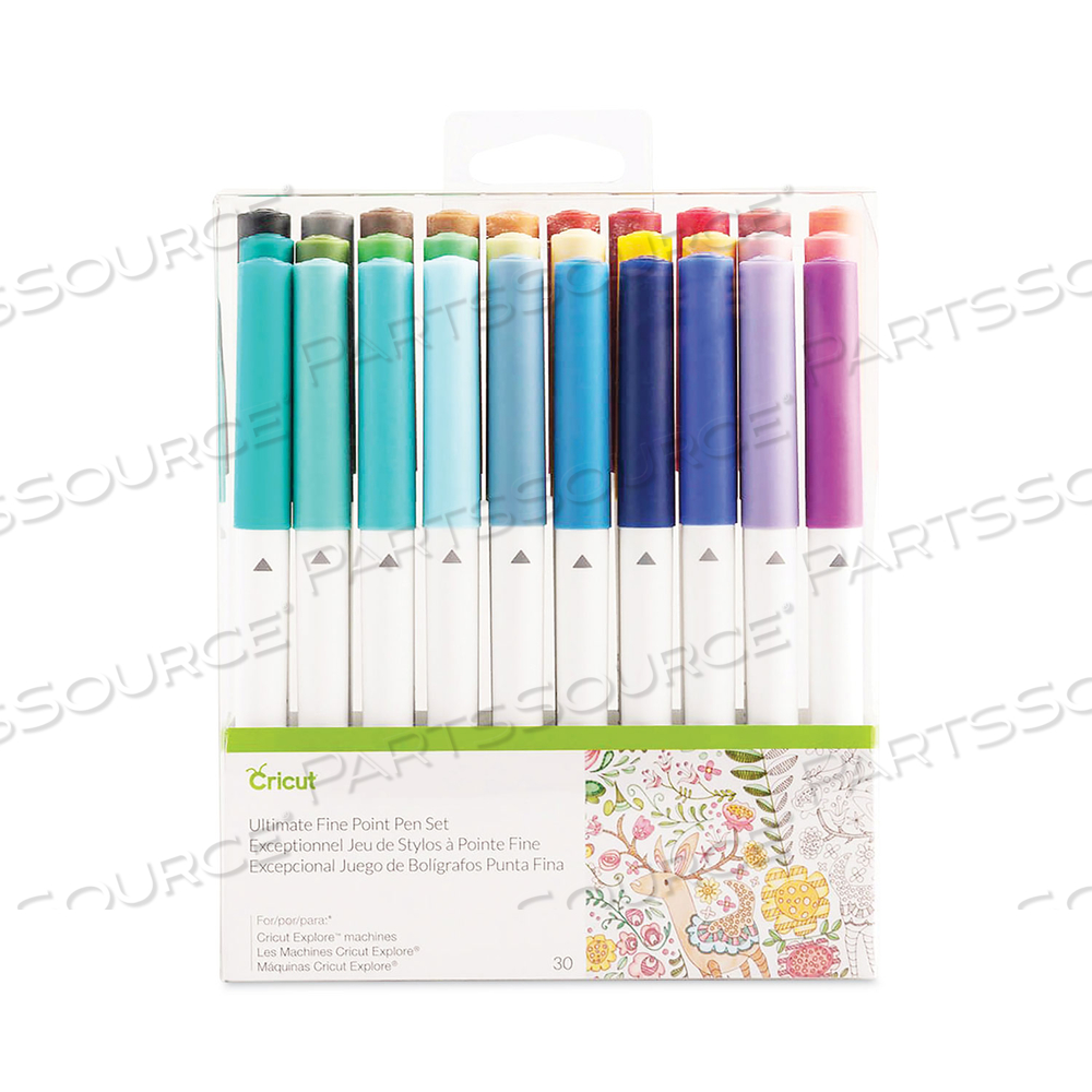 ULTIMATE POROUS POINT PENS, STICK, FINE 0.4 MM, ASSORTED INK, WHITE BARREL by Cricut