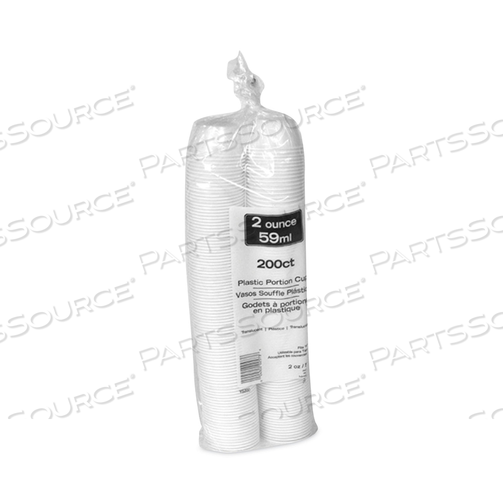 PLASTIC PORTION CUP, 2 OZ, TRANSLUCENT, 200/BAG by Pactiv