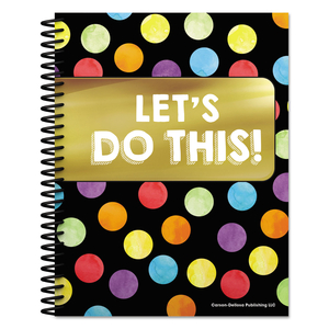 TEACHER PLANNER, WEEKLY/MONTHLY, TWO-PAGE SPREAD (SEVEN CLASSES), 10.88 X 8.38, BALLOON THEME, BLACK COVER by Carson-Dellosa Publishing