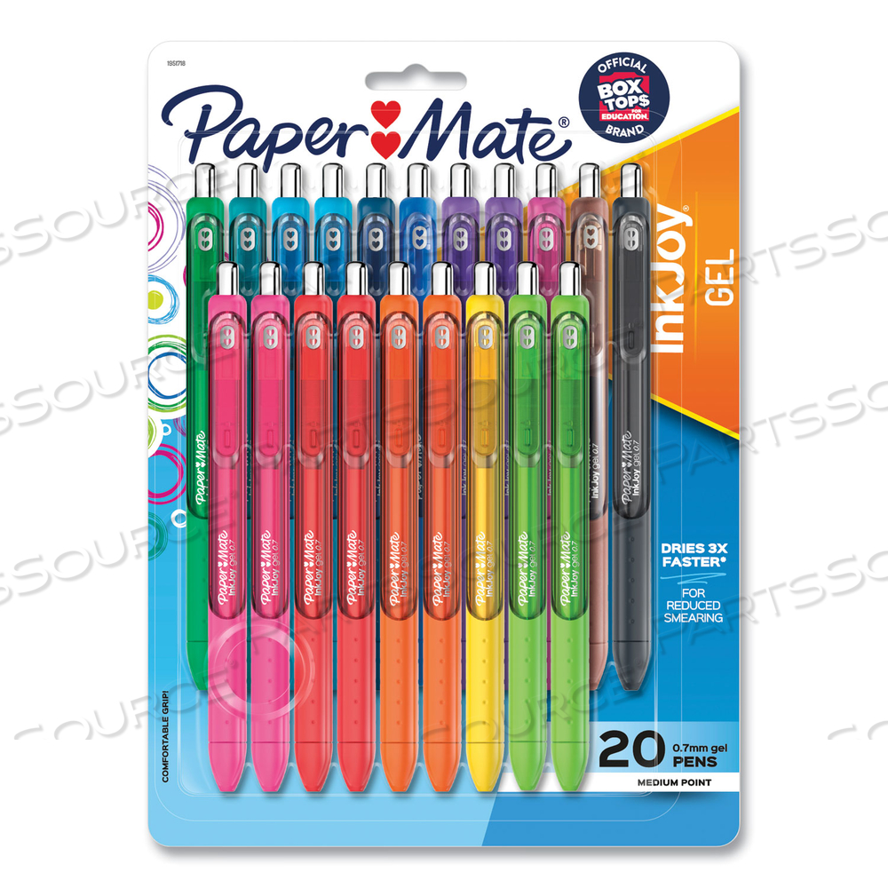 INKJOY GEL PEN, RETRACTABLE, MEDIUM 0.7 MM, ASSORTED INK AND BARREL COLORS by Paper Mate INKJOY GEL PEN, RETRACTABLE, MEDIUM 0.7 MM, ASSORTED INK AND BARREL COLORS by Paper Mate