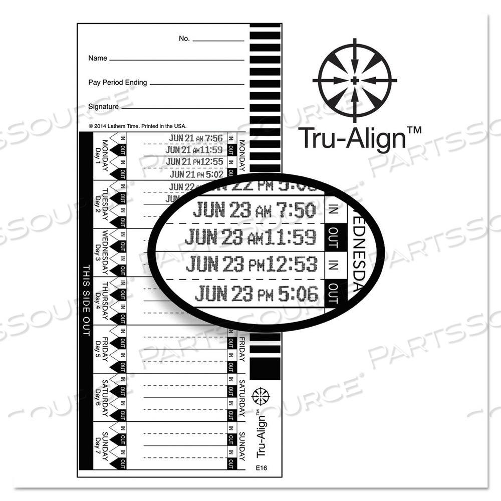TIME CLOCK CARDS FOR LATHEM TIME 1600E, ONE SIDE, 4 X 9 by Lathem Time