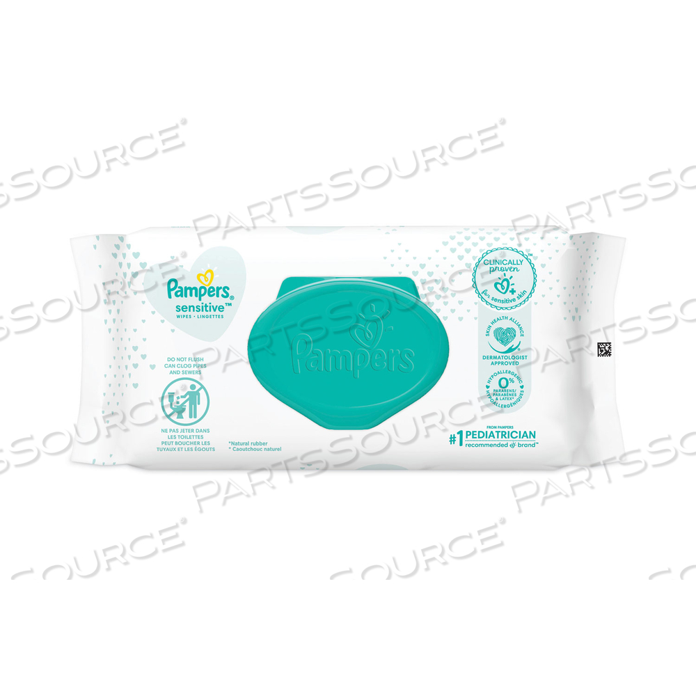 SENSITIVE BABY WIPES, 6.8 X 7,  UNSCENTED, WHITE by Pampers