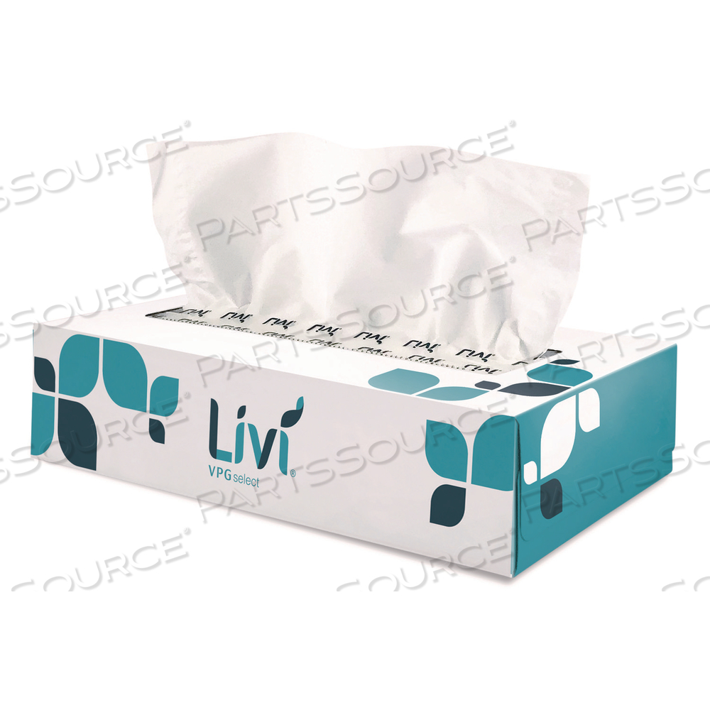 FLAT BOX FACIAL TISSUE, 2-PLY, WHITE/BOX by Livi