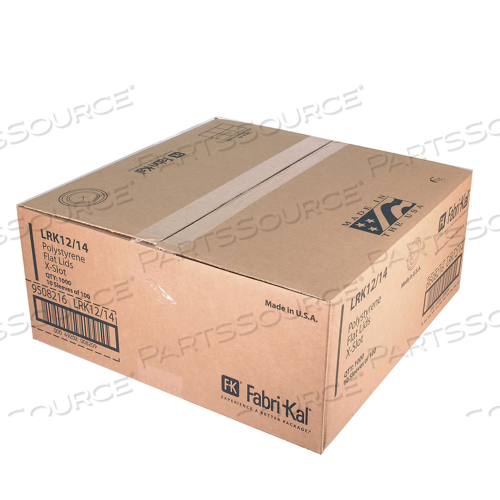 KAL-CLEAR/NEXCLEAR DRINK CUP LIDS, FLAT W/X-STYLE STRAW SLOT, FLAVOR BUTTONS, FITS 12-14 OZ COLD CUPS, TRANSLUCENT by Fabrikal