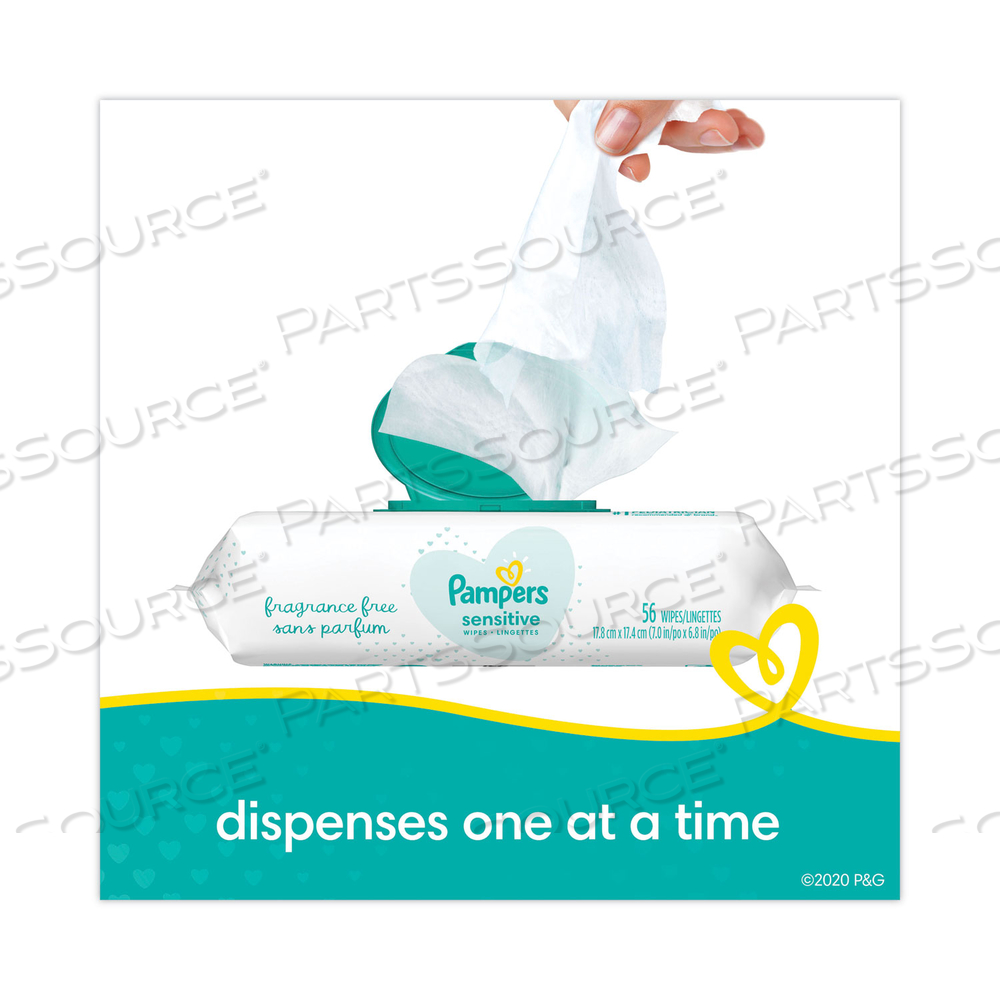 SENSITIVE BABY WIPES, 6.8 X 7,  UNSCENTED, WHITE by Pampers