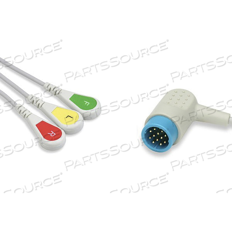 DIRECT-CONNECT ECG CABLE - 3 LEADS by Physio-Control