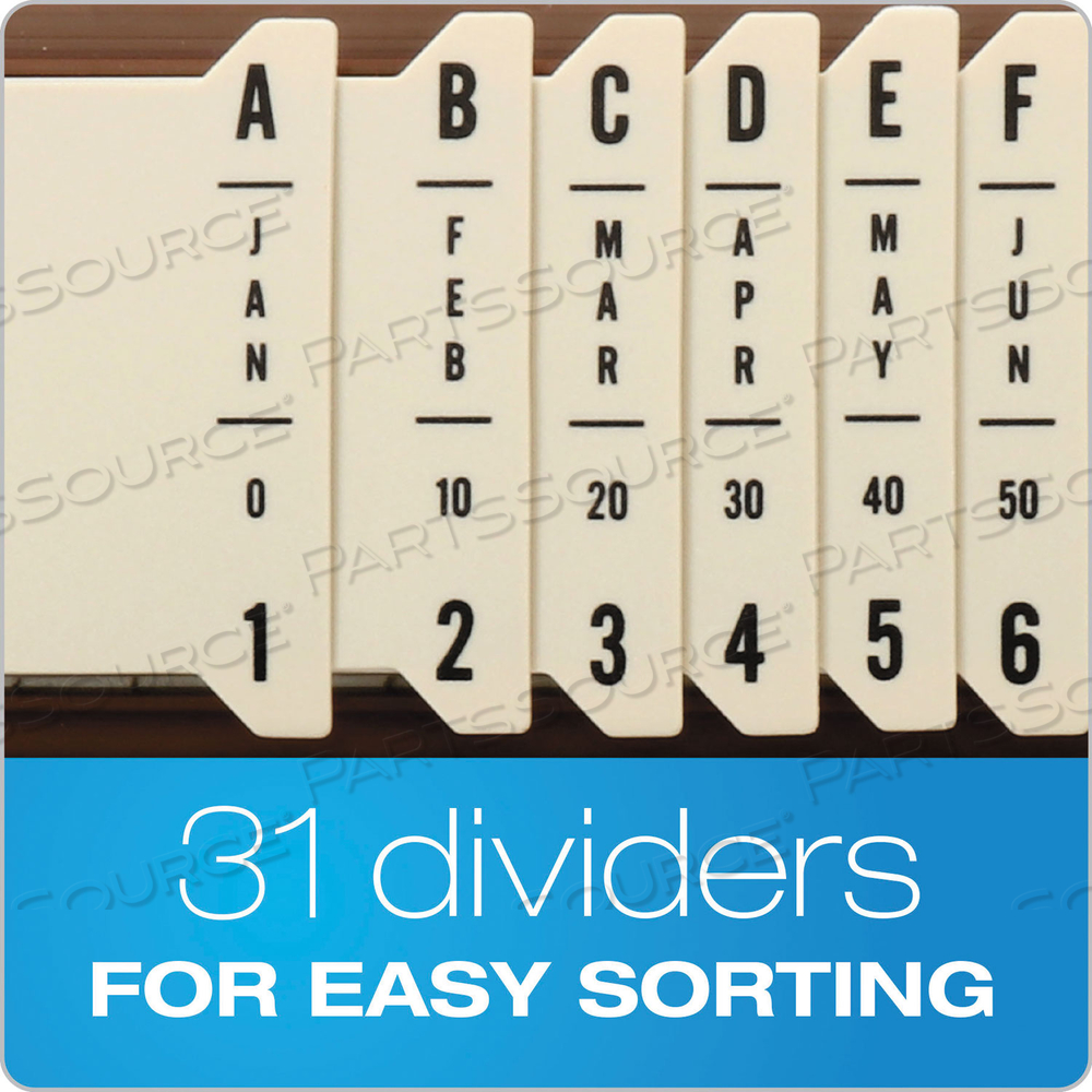 GENERAL PURPOSE INDEXED SORTER, 31 DIVIDERS, ALPHA/NUMERIC/MONTH/DATE/DAY INDEX, LETTER SIZE, BROWN FRAME by Esselte Pendaflex Corp. GENERAL PURPOSE INDEXED SORTER, 31 DIVIDERS, ALPHA/NUMERIC/MONTH/DATE/DAY INDEX, LETTER SIZE, BROWN FRAME by Esselte Pendaflex Corp.