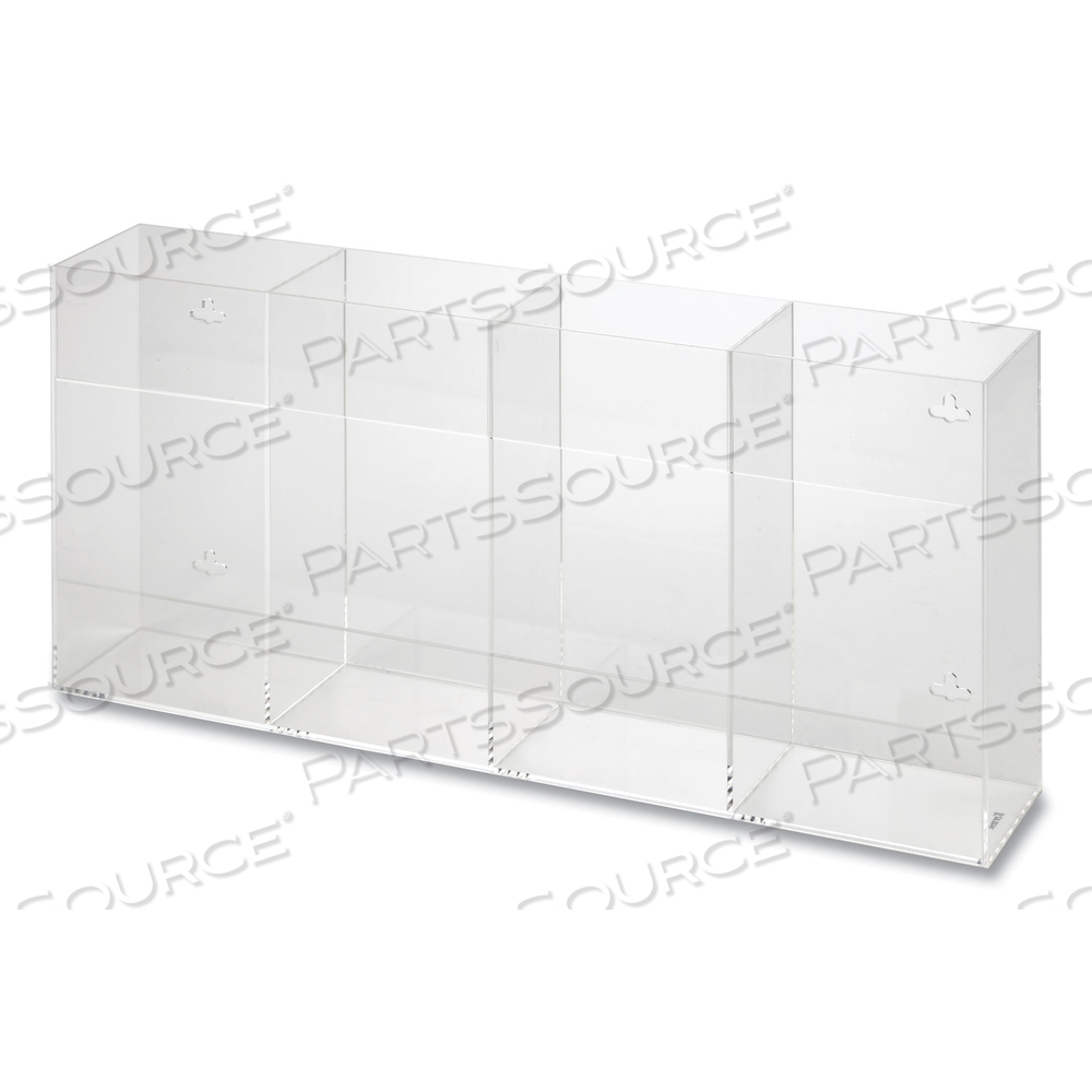 QUAD GLOVE DISPENSER, 10.5 X 4 X 21.25, CLEAR by Kantek