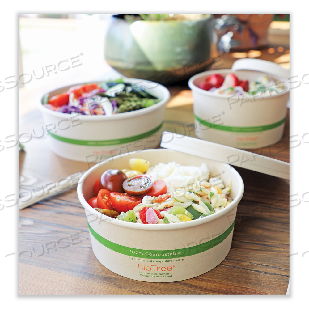 NO TREE WIDE PAPER BOWLS, 24 OZ, 5.9" DIAMETER X 2.4"H, NATURAL, SUGARCANE by World Centric