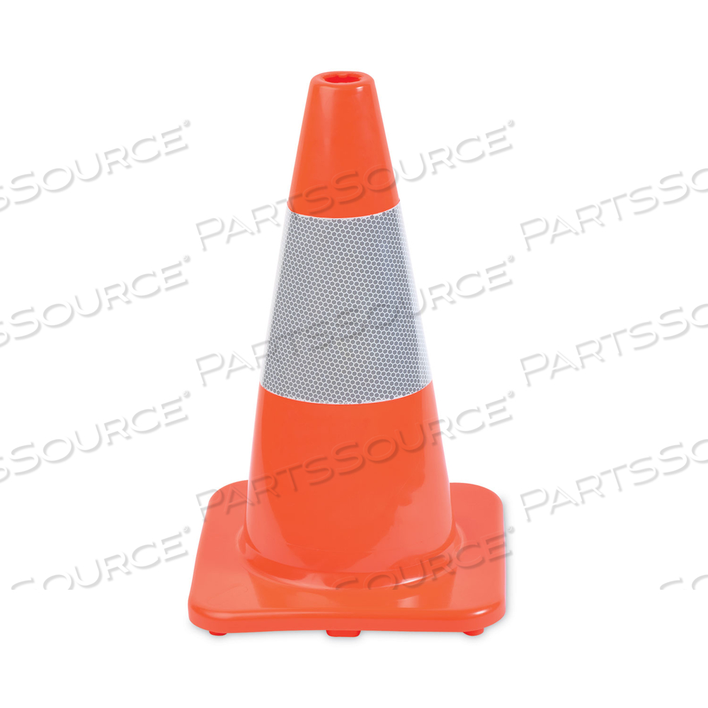 TRAFFIC CONE, 10 X 10 X 18, ORANGE/SILVER by Tatco