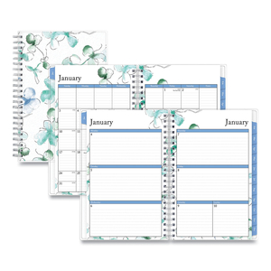 LINDLEY WEEKLY/MONTHLY PLANNER, LINDLEY FLORAL ARTWORK, 8 X 5, WHITE/BLUE/GREEN COVER, 12-MONTH (JAN TO DEC): 2023 by Blue Sky