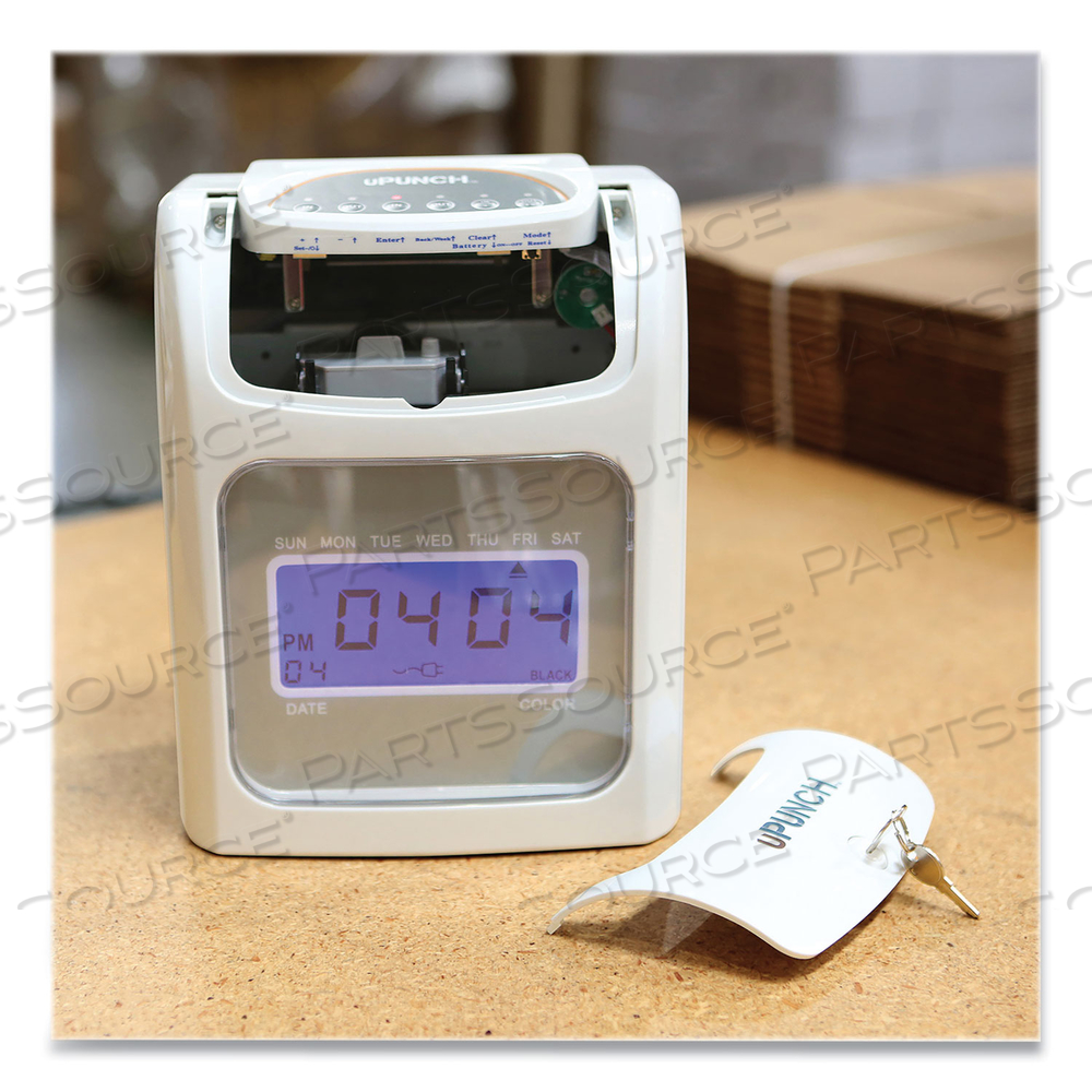 HN2500 ELECTRONIC CALCULATING TIME CLOCK BUNDLE, LCD DISPLAY, BEIGE/GRAY by uPunch