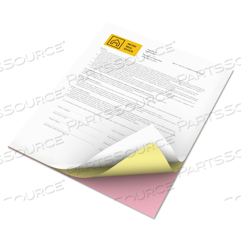 REVOLUTION CARBONLESS 3-PART PAPER, 8.5 X 11, CANARY/PINK/WHITE by Xerox