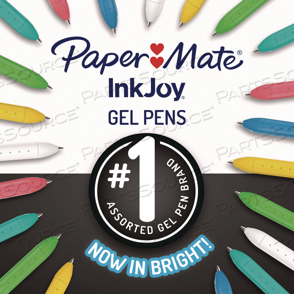 INKJOY GEL BRIGHT RETRACTABLE PEN, MEDIUM 0.7 MM, ASSORTED INK/BARREL COLORS by Paper Mate INKJOY GEL BRIGHT RETRACTABLE PEN, MEDIUM 0.7 MM, ASSORTED INK/BARREL COLORS by Paper Mate