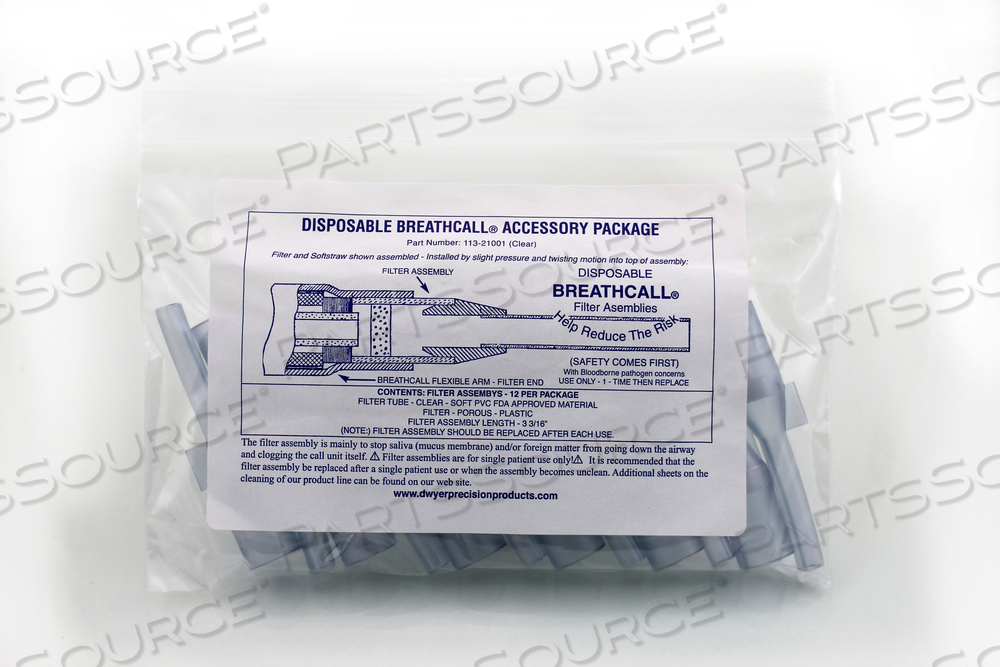 12 STRAWS/GRAY FILTERS FOR BREATHCALL by Curbell Medical