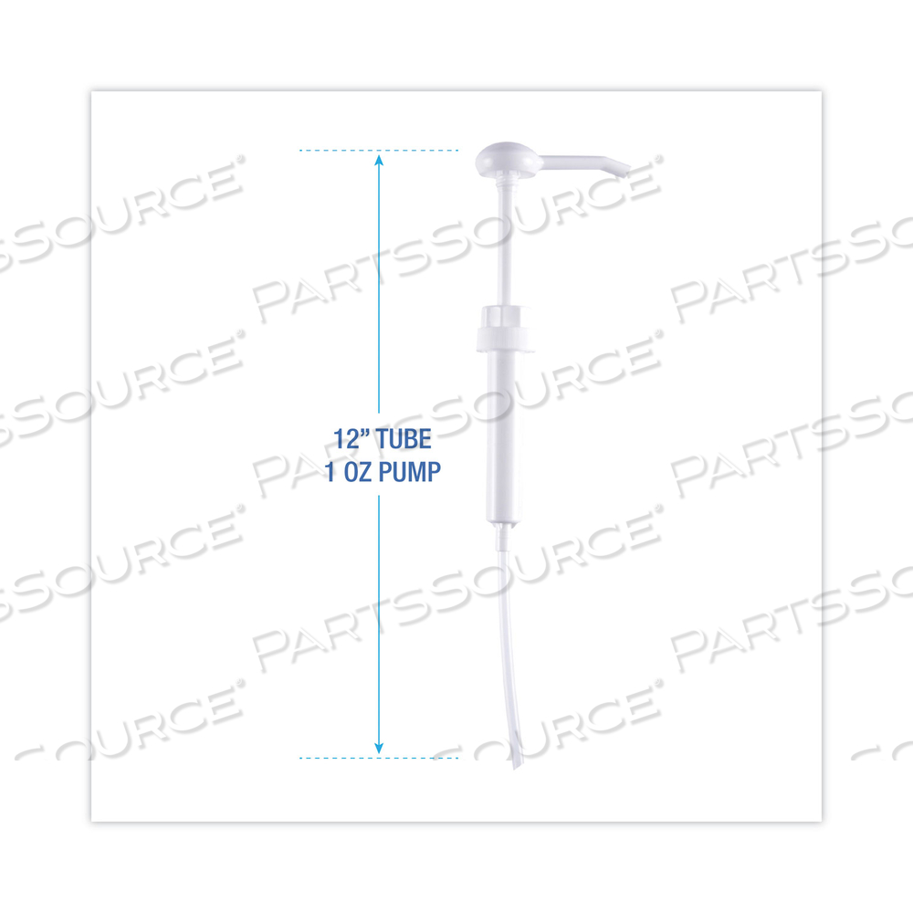 SIPHON PUMP, 1 OZ/PUMP, FOR 1 GAL BOTTLES, PLASTIC, 12" TUBE, WHITE by Boardwalk