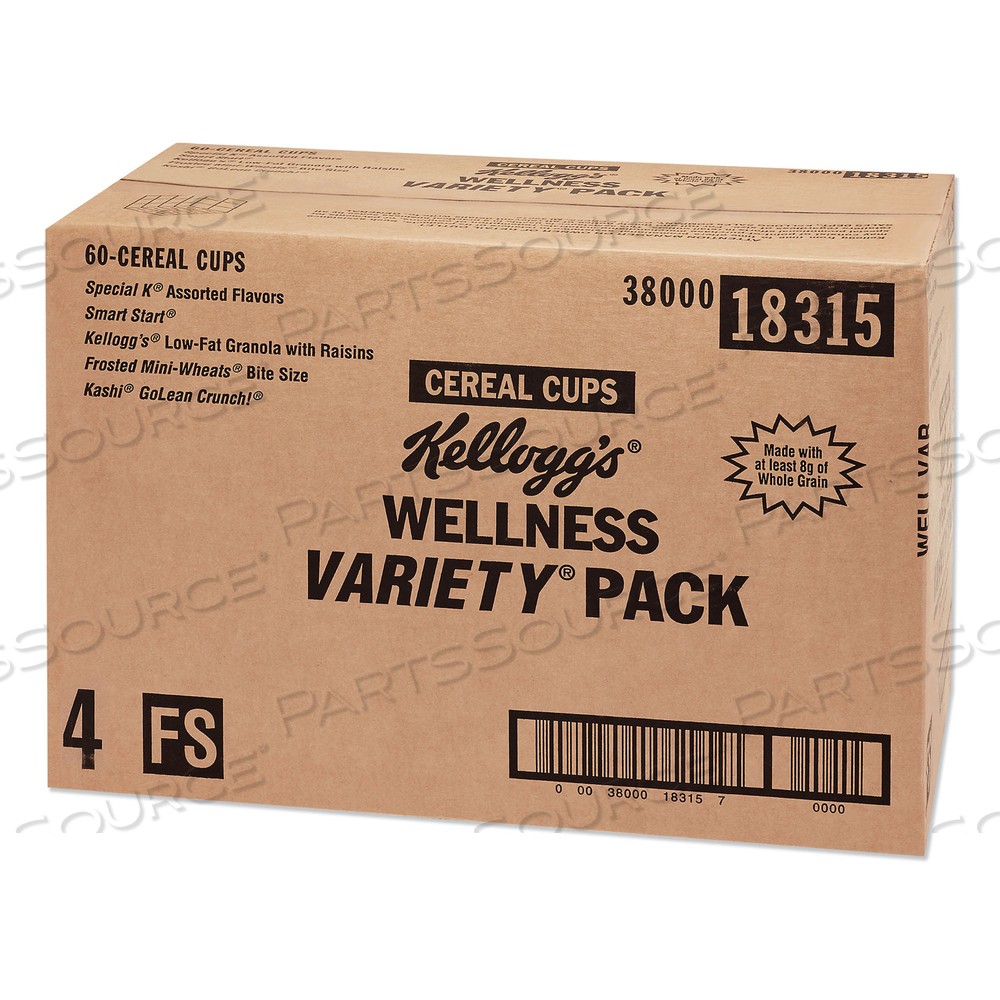 BREAKFAST CEREAL - SINGLE SERVE, CLASSIC WELLNESS ASSORTMENT, 2.2 OZ CUP by Kellogg's