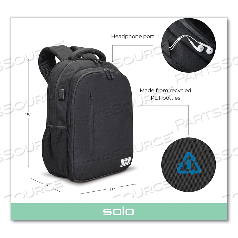 RE:DEFINE LAPTOP BACKPACK, 15.6, 12.25 X 5.75 X 18.75, BLACK by Solo
