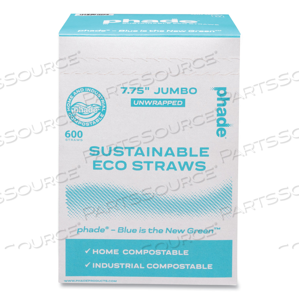 MARINE BIODEGRADABLE STRAWS, 7.75", OCEAN BLUE by Phade