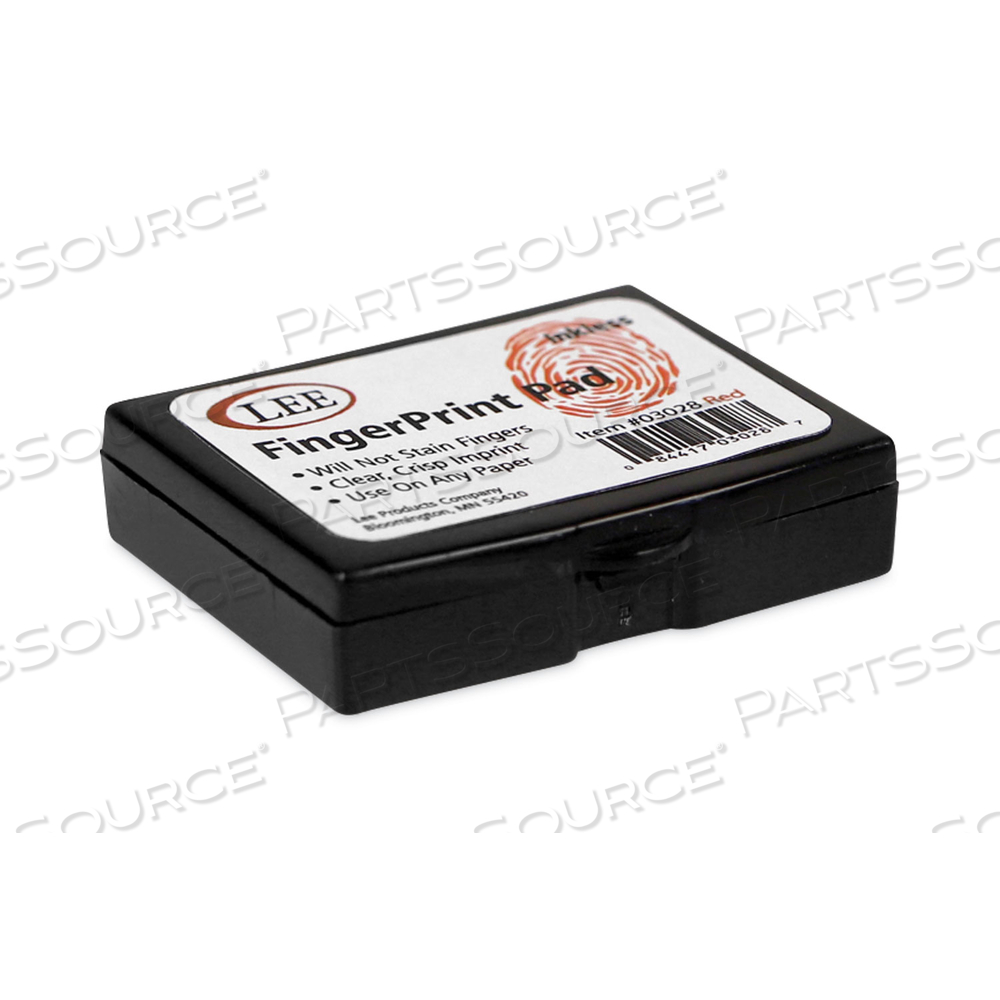 INKLESS FINGERPRINT PAD, 2.25" X 1.75", RED by Lee Products