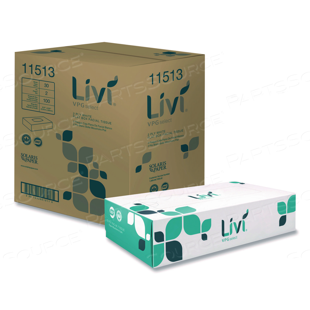 CUBE FACIAL TISSUE, 2-PLY, WHITE, 90 SHEETS/BOX, 36 BOXES/CARTON by Livi