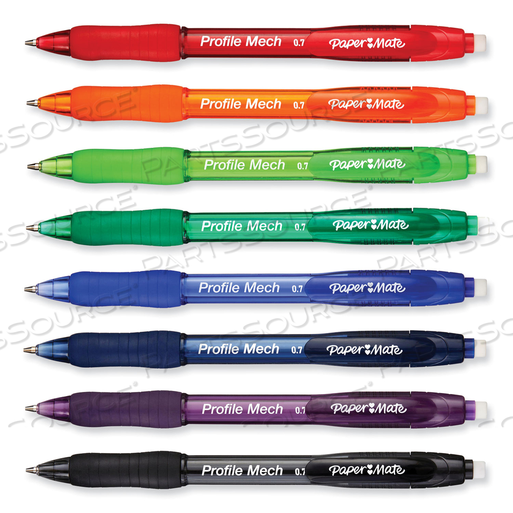 PROFILE MECHANICAL PENCILS, 0.7 MM, HB (#2), BLACK LEAD, ASSORTED BARREL COLORS by Paper Mate PROFILE MECHANICAL PENCILS, 0.7 MM, HB (#2), BLACK LEAD, ASSORTED BARREL COLORS by Paper Mate